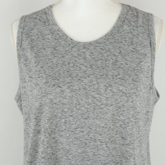 Athleta Get Away Women's Large Gray Heather Scoop Neck Asymmetric Tank Top - Picture 3 of 8